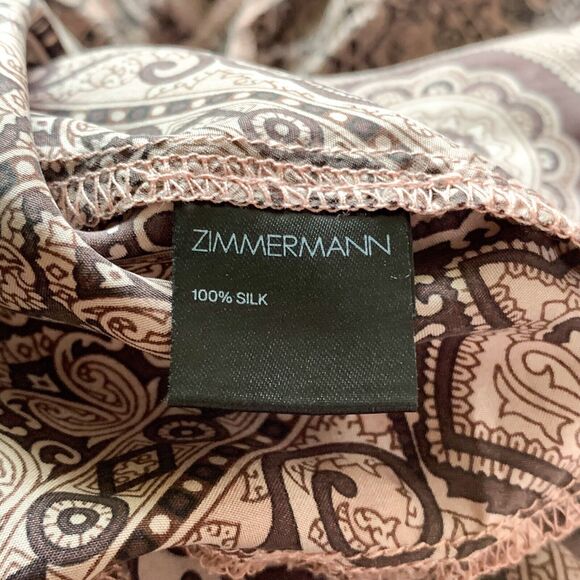 Zimmermann Handkerchief 100% Silk Dress S Mauve Pink Print Sleeveless - Picture 10 of 11